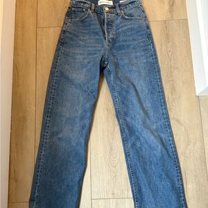 Denim Forum Blue Straight Leg Jeans